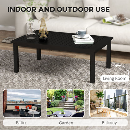 Aluminium Outdoor Coffee Table Patio Table, Black
