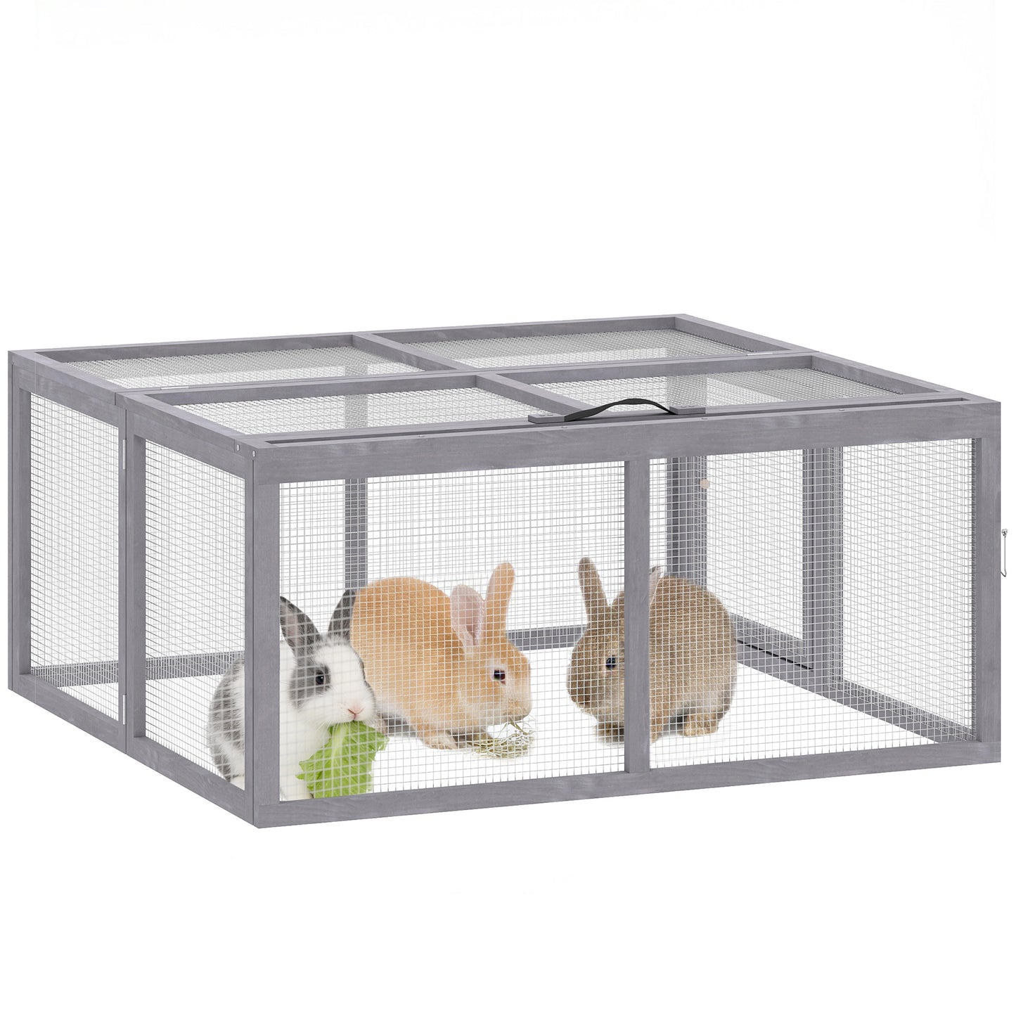Rabbit Hutch Outdoor, Foldable & Portable, Rabbit Cage w/ Open Top