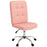 Faux Leather Home Office Chair with Adjustable Height, Pink