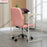 Faux Leather Home Office Chair with Adjustable Height, Pink