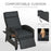 Outdoor Recliner Chair with Adjustable Backrest and Footrest, Cushion, Side Tray, Grey