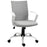 Office Chair Linen Swivel Computer Desk Chair Home Study Task Chair with Wheels, Arm, Adjustable Height, Grey