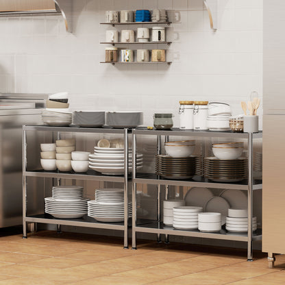 3-Tier Stainless Steel Bakers Rack, Microwave Stand for Small Spaces