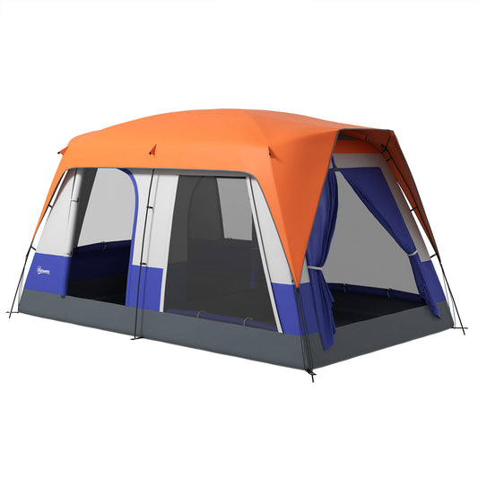 Camping Tent with 3000mm Waterproof Rainfly & Screen Panels, Orange