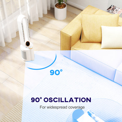 Bladeless Tower Fan with UV Sterilisation & Humidifier, Oscillation