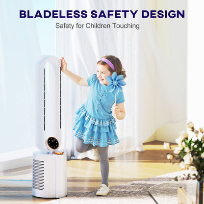Bladeless Tower Fan with UV Sterilisation & Humidifier, Oscillation