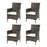 4 PC Rattan Chair Set, Patio Sofa Chairs Set, Cushioned Outdoor Rattan Furniture