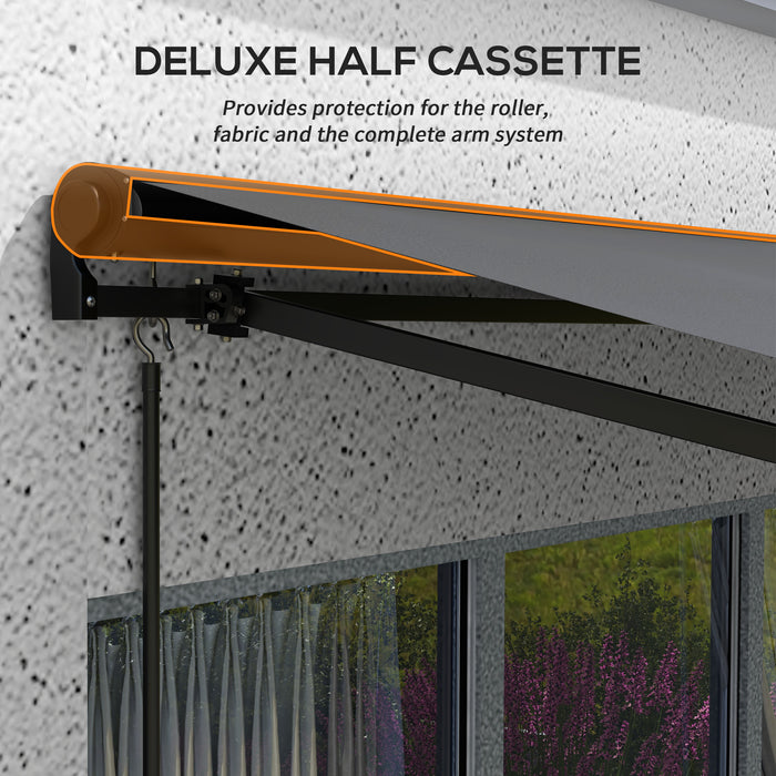 3 x 2m Electric Retractable Awning, Aluminium Frame, Dark Grey