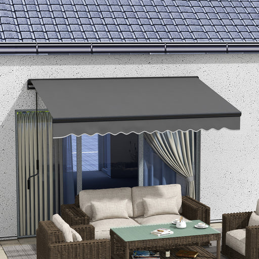 3 x 2m Electric Retractable Awning, Aluminium Frame, Dark Grey