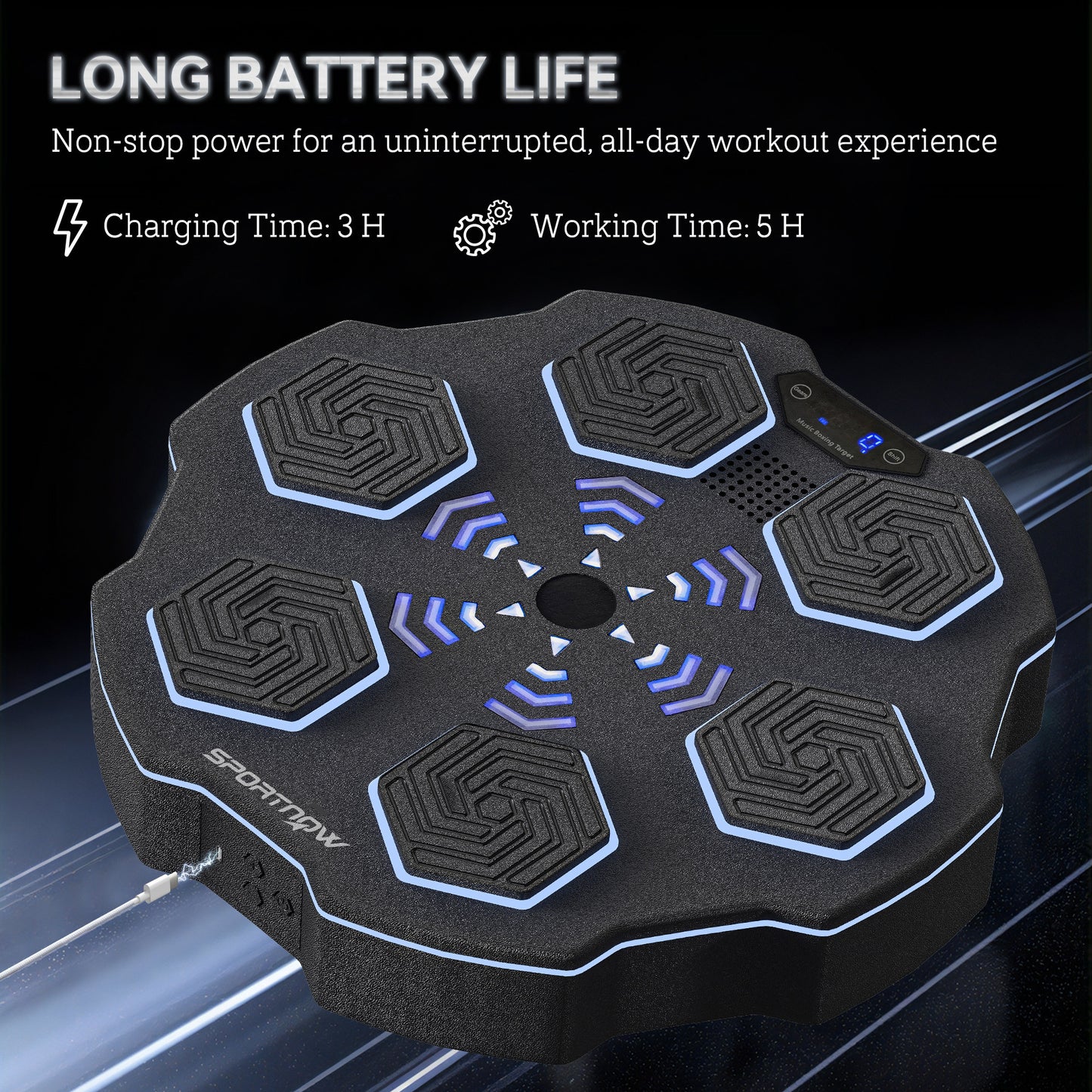 Music Boxing Machine with Bluetooth Connection and LED Light