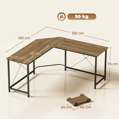 Corner L-Shape Computer Desk Gaming PC Workstation for Home Office
