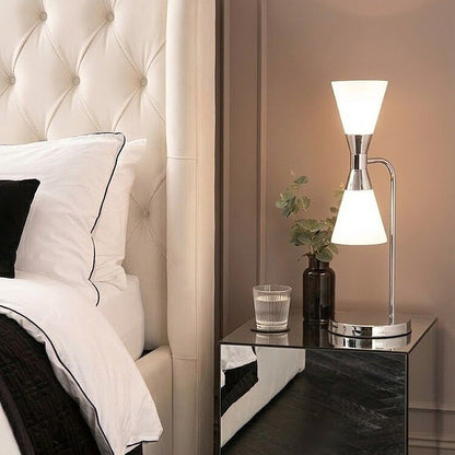 Camille 2-Light Table Lamp with Included E14 LED Bulbs - Chrome