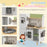 AIYAPLAY Toy Kitchen, Kids Play Kitchen Role Playing Game with Phone, Ice Maker, Stove, Sink, Utensils, for 3-6 Years, White