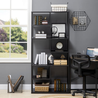 Industrial Storage Shelf, 7 Tier Bookshelf, Display Rack for Living Room