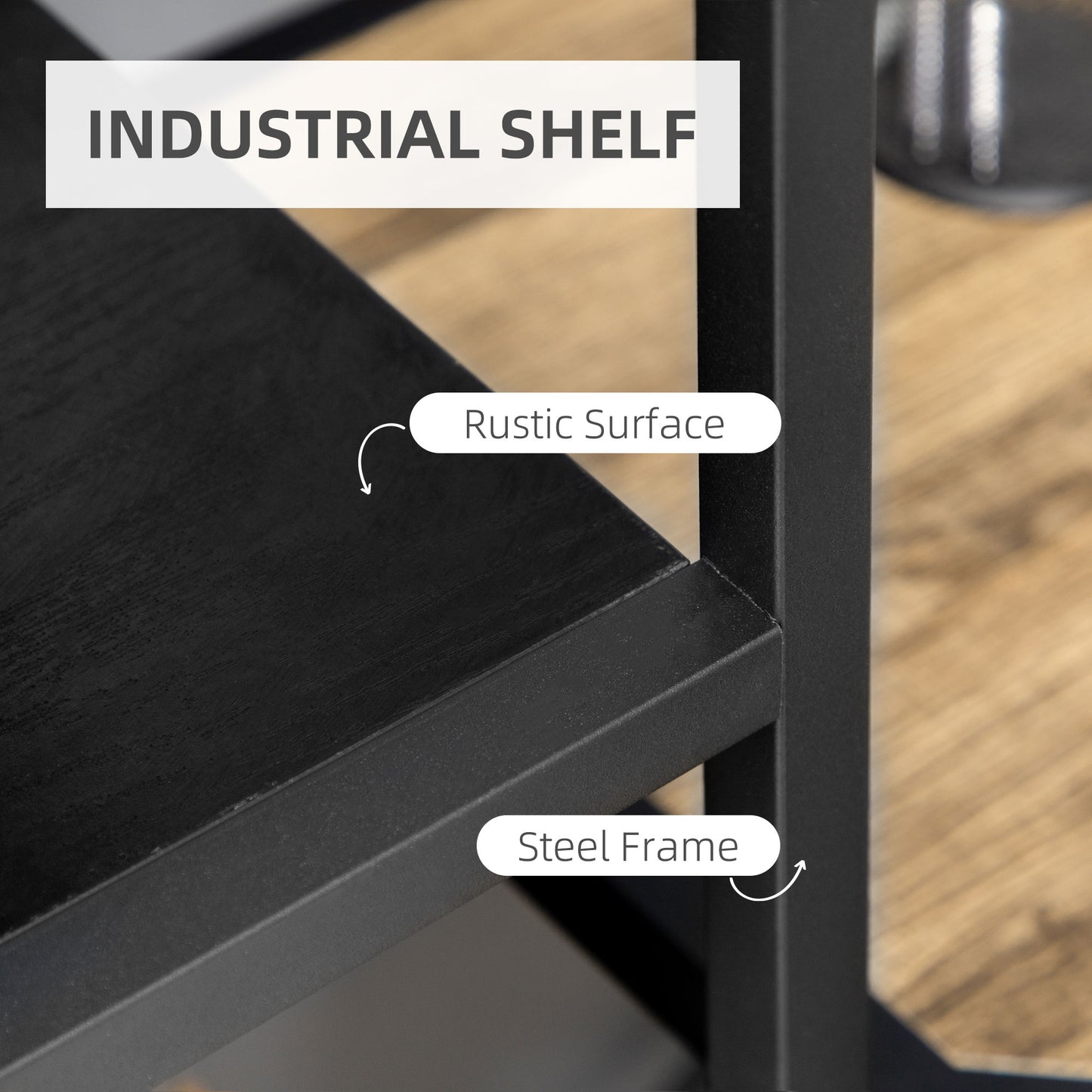 Industrial Storage Shelf, 7 Tier Bookshelf, Display Rack for Living Room