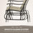 Set of 3 Gliding Chair & Tea Table Set, Outdoor Rocker Set with 2 Armchairs, Tempered Glass Tabletop, Khaki