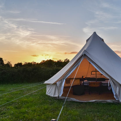 Countryside Bell Tent Glamping Experience at Bay View Camping, St Martin – For Couples or a Family Stay with Breakfast Included, from Just £79!