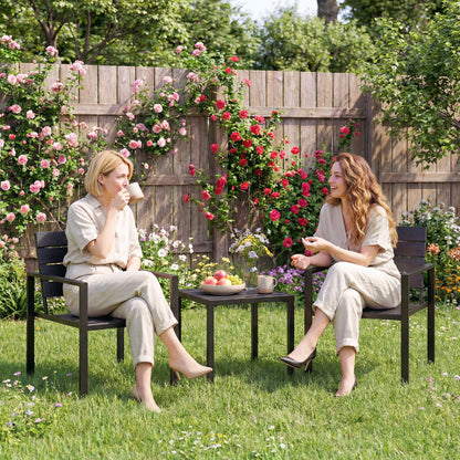 3 Pieces Garden Bistro Set for 2, Outdoor Bistro Table and Chairs