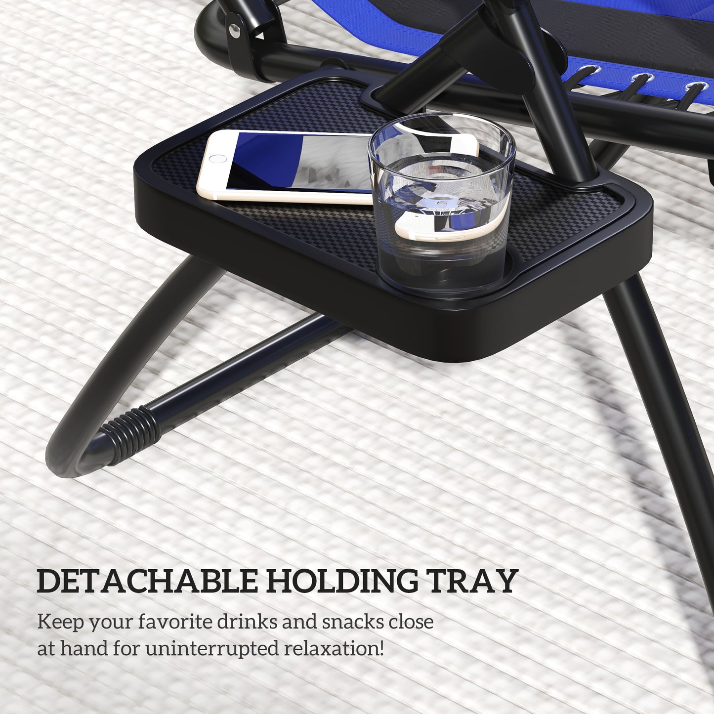 Zero Gravity Lounger Chair, Folding Reclining Chair, Blue