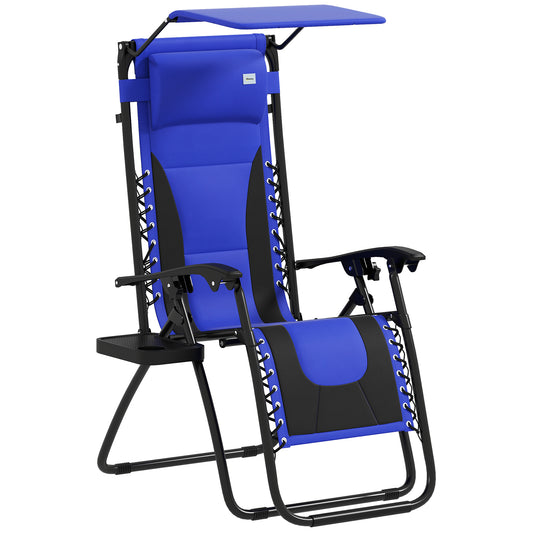 Zero Gravity Lounger Chair, Folding Reclining Chair, Blue