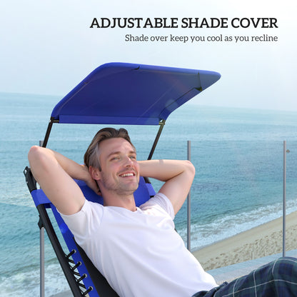 Zero Gravity Lounger Chair, Folding Reclining Chair, Blue