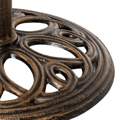 Round Patio Umbrella Base Stand, Umbrella Holder, Bronze Tone