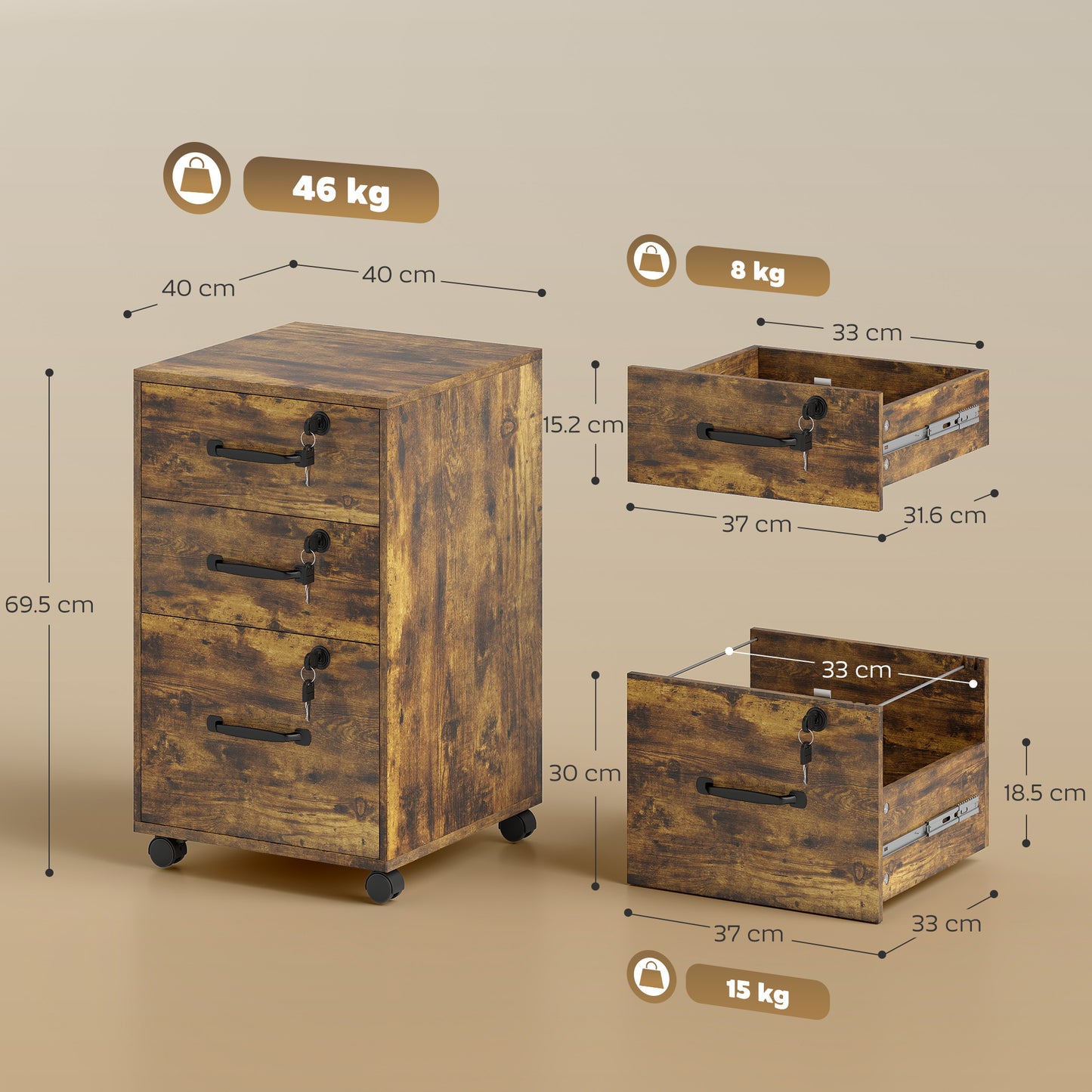 Table Lamp with 3 Slots, Bedside Lamp with Solid Wood Base, White