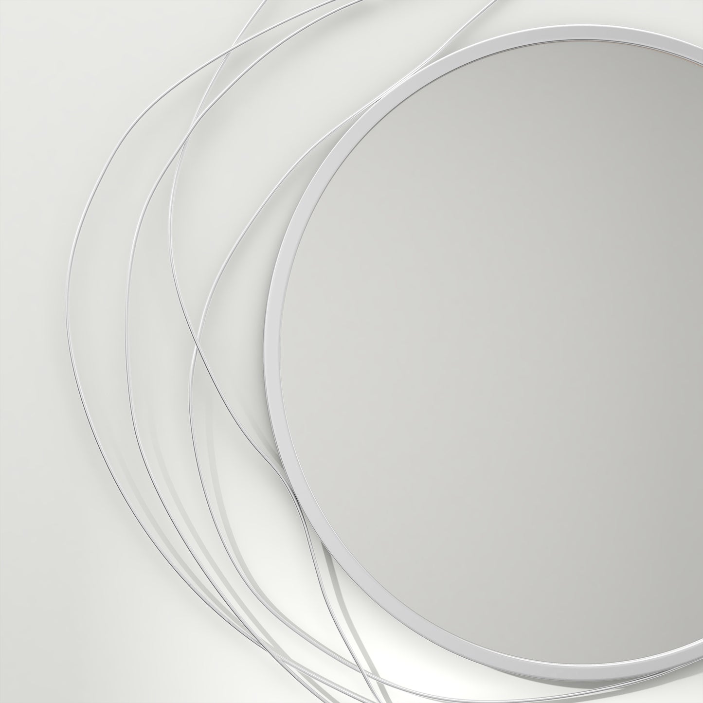 Metal Wall Art 65cm Round Mirror for Living Room Dining Room Silver