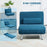 Single Sofa Bed, 1 Person Sleeper Foldable Lounge with Pillow, Blue