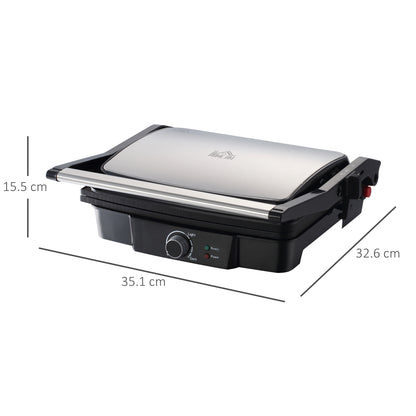 Health Grill & Panini Press, 4 Slice Toastie Machine, 2000W Electric Non-stick Grill with 180√Ç¬∞ Flat Open, Drip Tray and Adjustable Temperature
