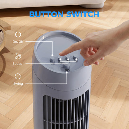 75cm Tower Fan Noise Reduction Wind 3-Level Cool ABS Indoor Grey