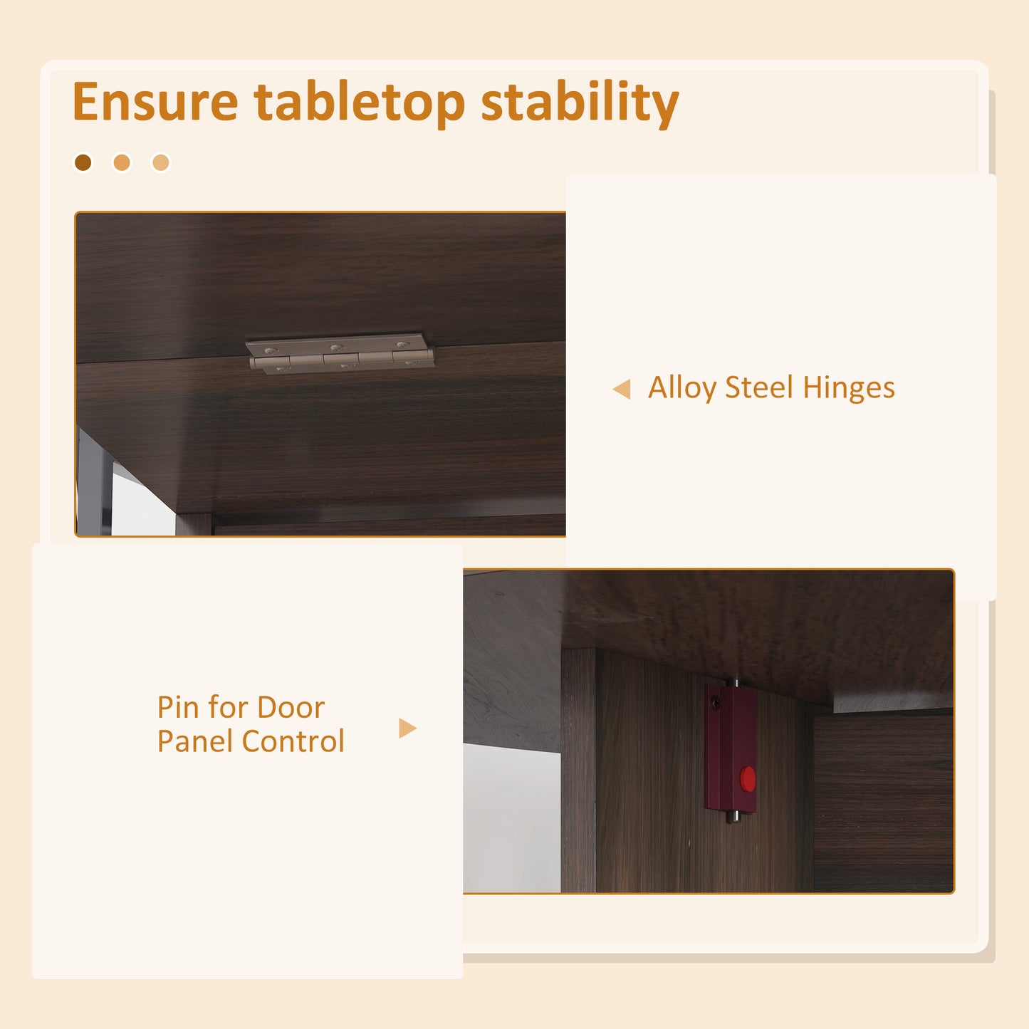 Oval Kitchen Table for Dining Room, Small Space Chocolate Wood Effect