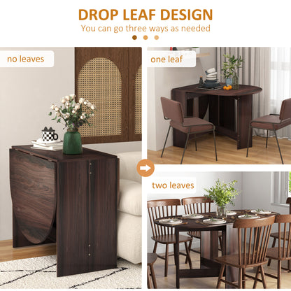 Oval Kitchen Table for Dining Room, Small Space Chocolate Wood Effect