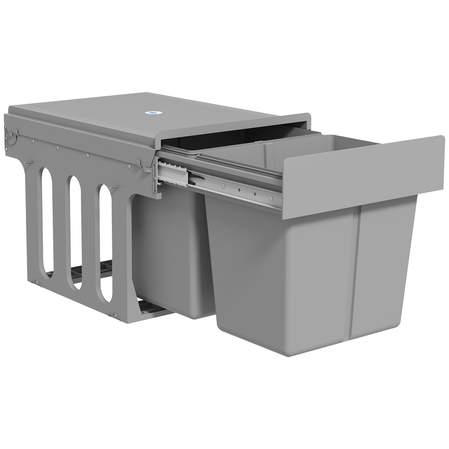 Soft Close Pull Out Bin, Under Sink Bin - 2 Compartments (15L Each)