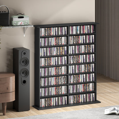 CD Storage Unit DVD Tower Blu-ray Storage Shelf for Office, Black