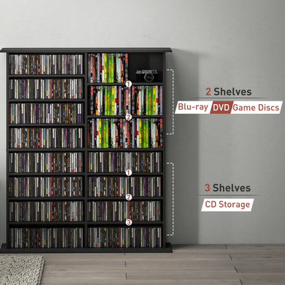 CD Storage Unit DVD Tower Blu-ray Storage Shelf for Office, Black