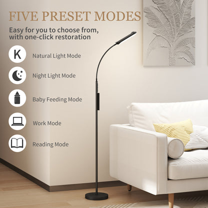 LED Floor Lamp for Living Room with Magnetic Remote Control, Black