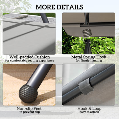 2-in-1 Swing Chair 3 Seater Hammock Cushion Bed Tilt Canopy