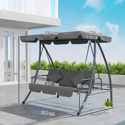 2-in-1 Swing Chair 3 Seater Hammock Cushion Bed Tilt Canopy
