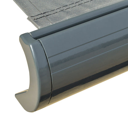 3.5x3m LED Light Cassette Electric/Manual Awning Window Sun Shade Grey