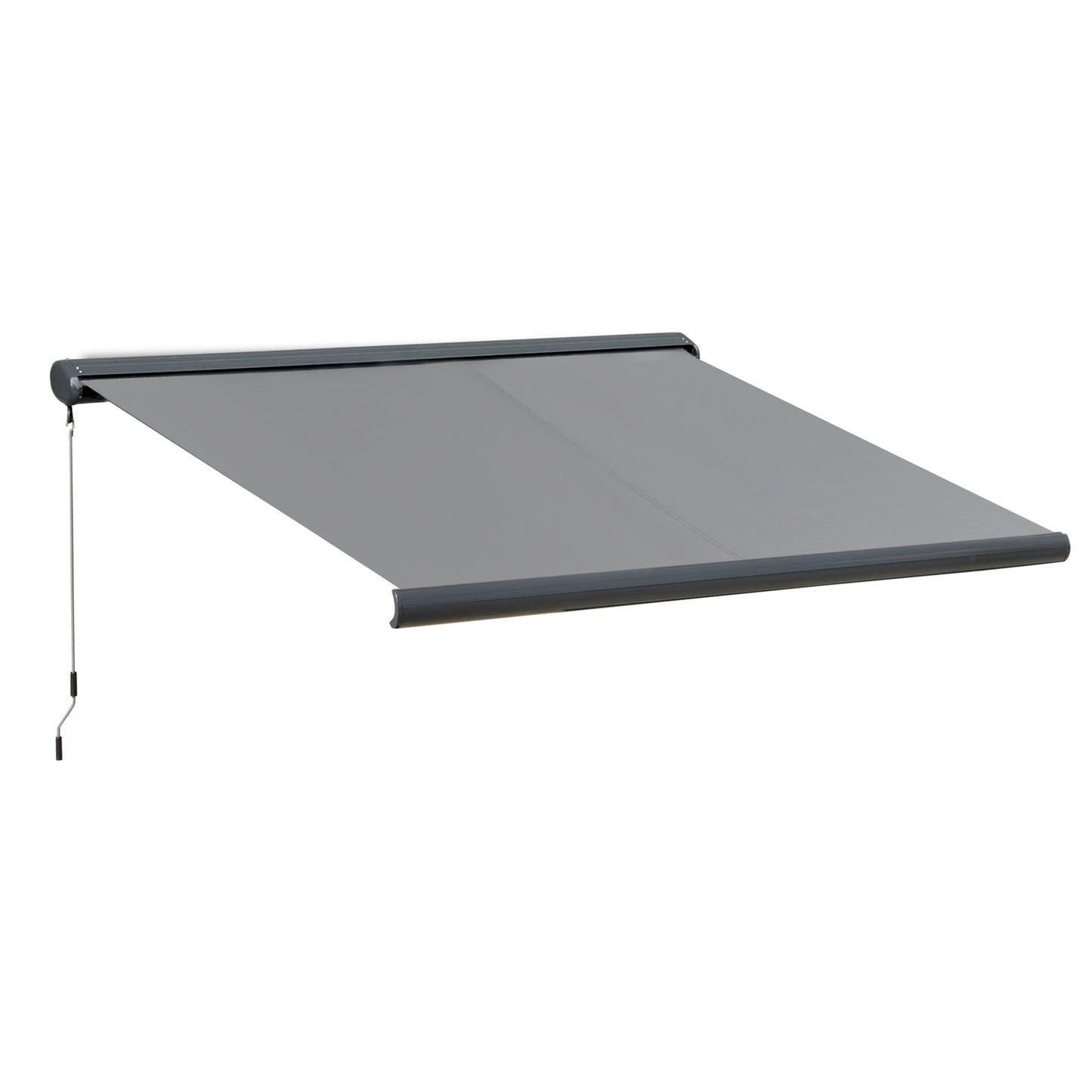 3.5x3m LED Light Cassette Electric/Manual Awning Window Sun Shade Grey