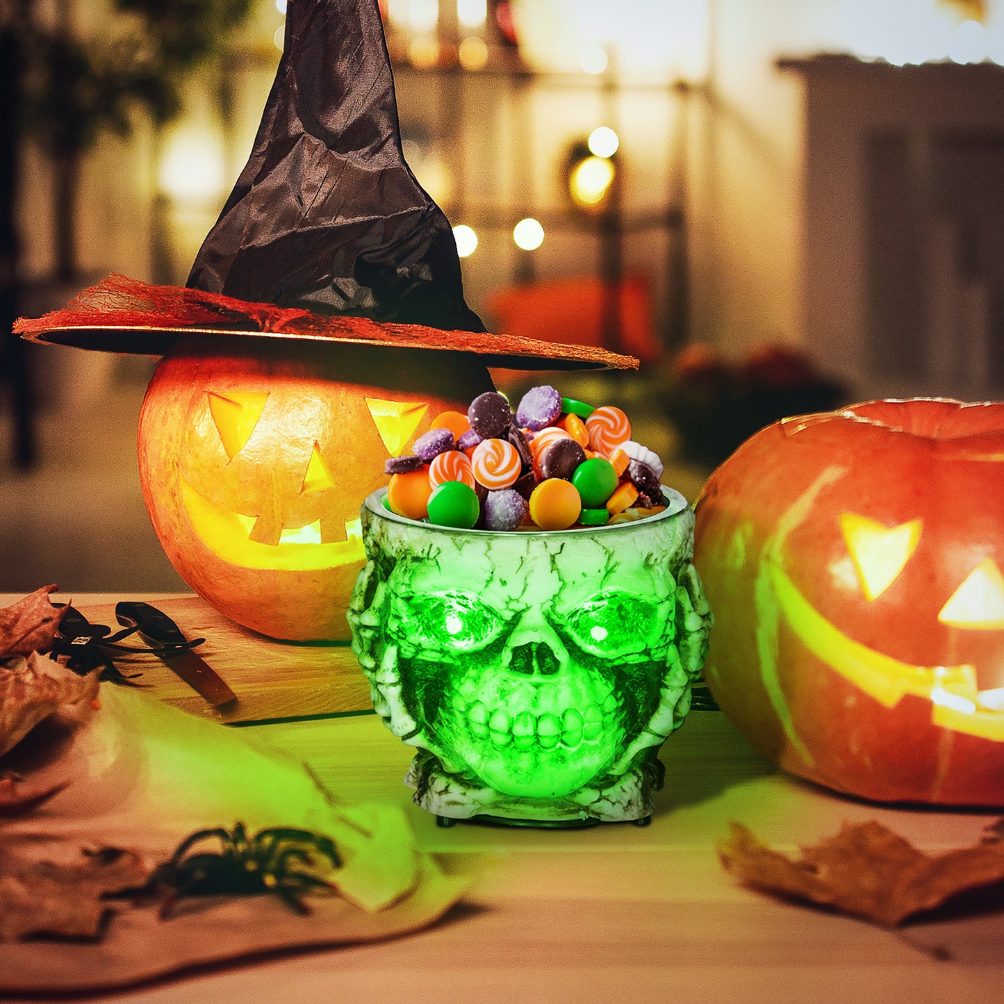 Skeleton Candy Bowl Outdoor Halloween Decoration for Party