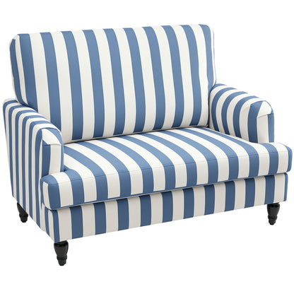 Cuddle Chair with Stripe, Armchair for Living Room, Blue and White