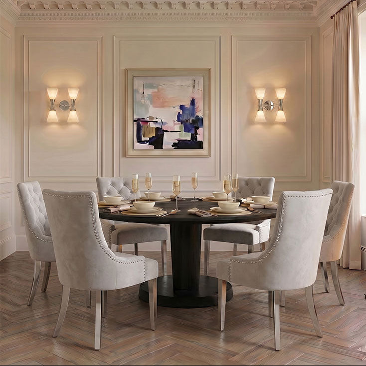 Torino Dove Grey Dining Chair with Stainless Steel Legs