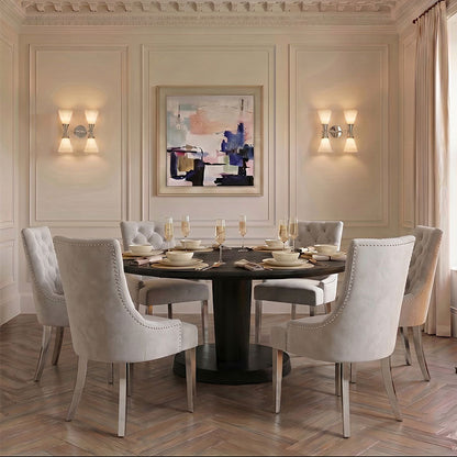 Torino Dove Grey Dining Chair with Stainless Steel Legs