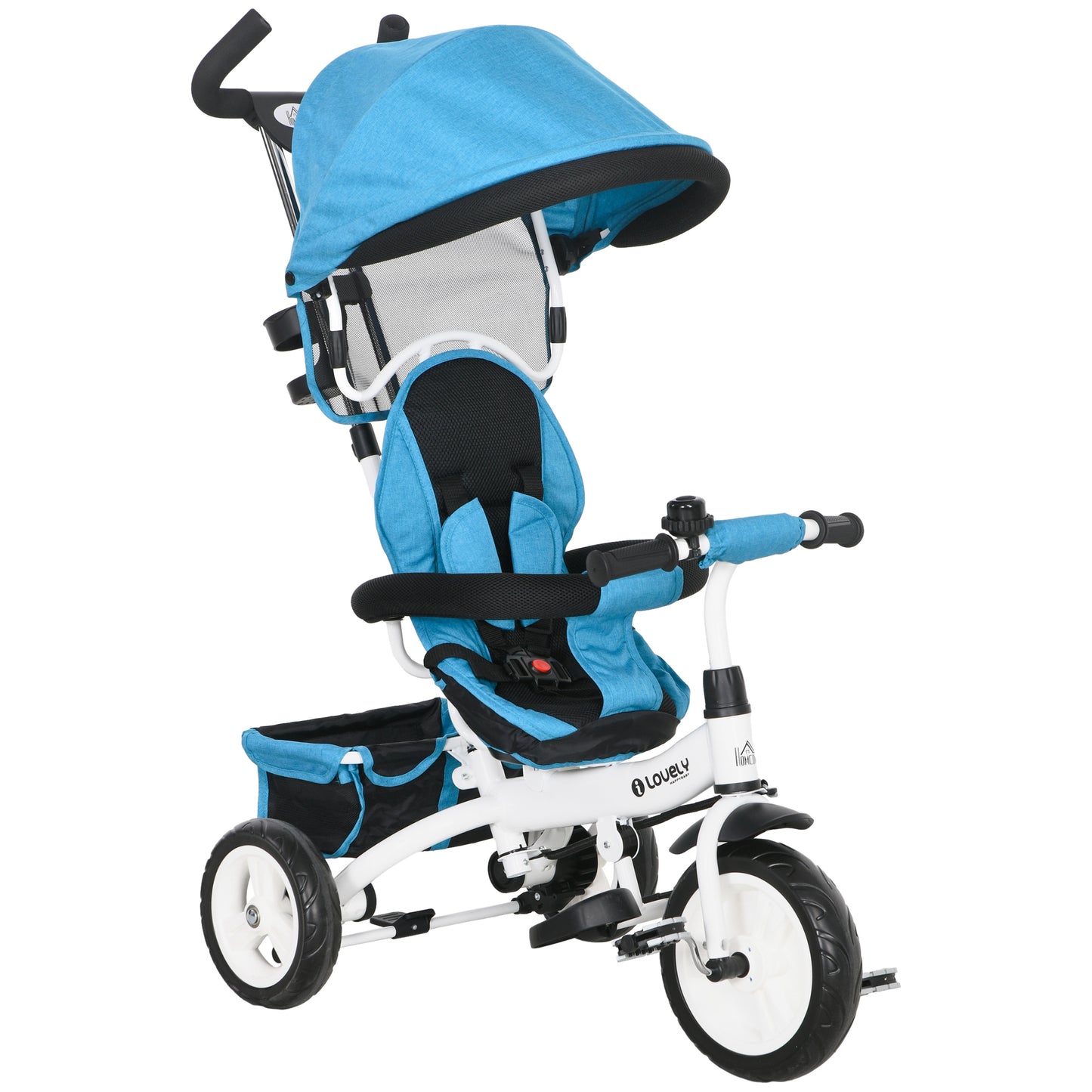 6 in 1 Kids Trike, Stroller with Parent Handle, Blue