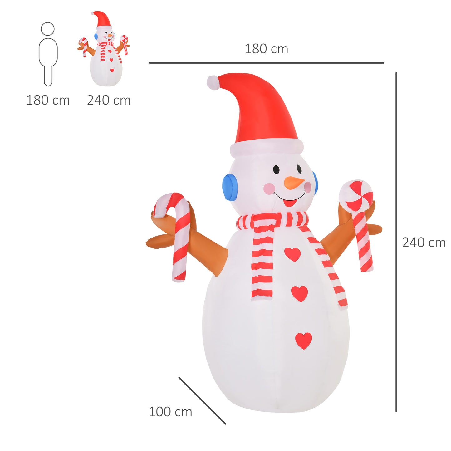 Christmas Inflatable Snowman, Rotating Lighted Indoor Outdoor  Decoration