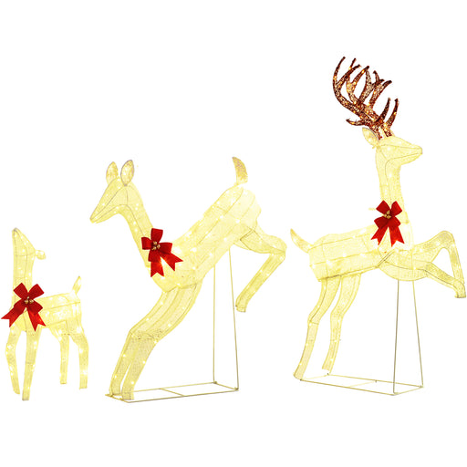 3-Piece 300 LED Light Lighted Christmas Reindeer Family Decoration