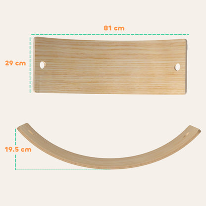 Kids Wooden Balance Board with Rope and Felt for Sensory Play