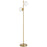 2 Glass Shade Floor Lamp Metal Pole Cool Modern Decorative w/ Floor Switch Home Office Furnishing Gold